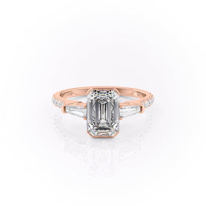 The Pave Parker Set With A 2.5 Carat Emerald Moissanite