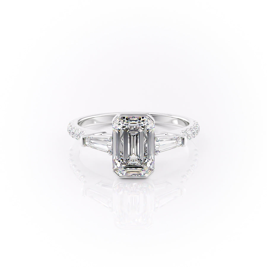 The Pave Parker Set With A 2 Carat Emerald Moissanite