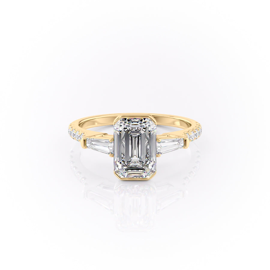 The Pave Parker Set With A 2.5 Carat Emerald Moissanite