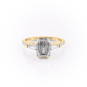 The Pave Parker Set With A 3 Carat Emerald Moissanite