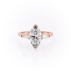 The Pave Parker Set With A 1.5 Carat Marquise Lab Diamond