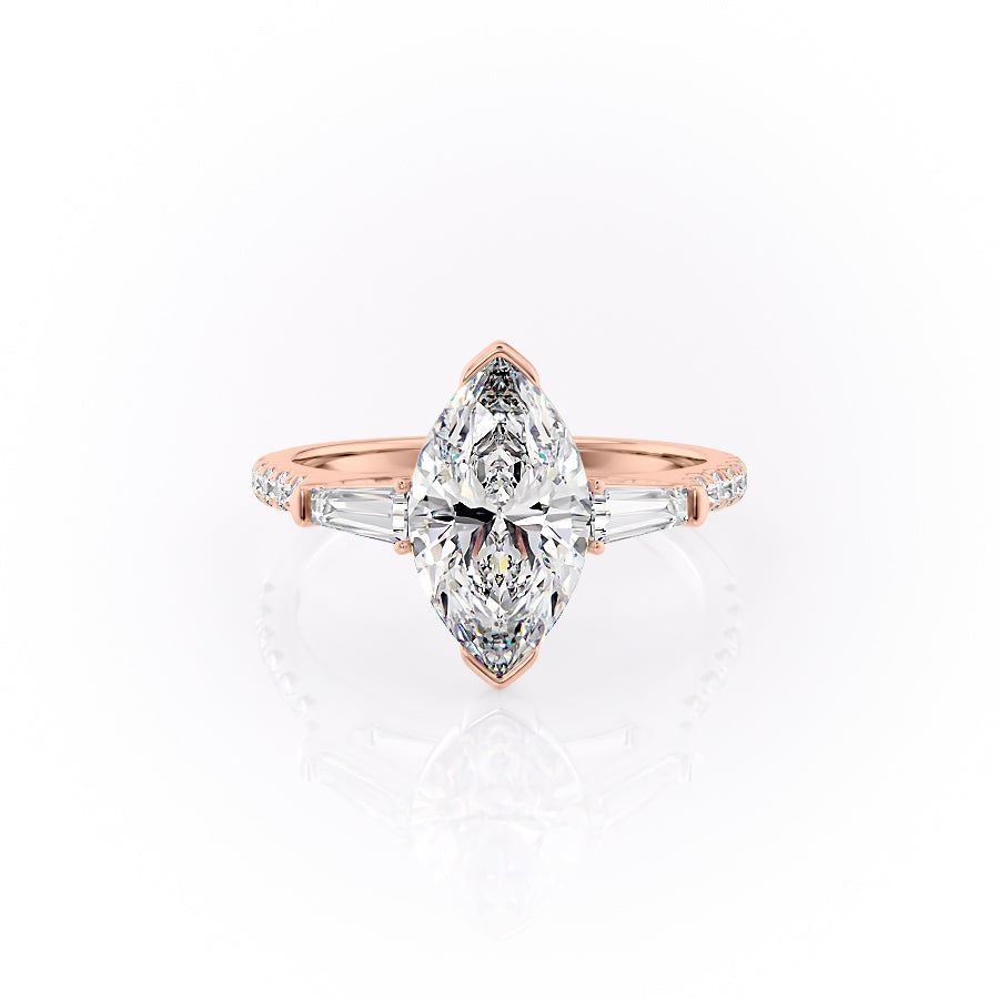The Pave Parker Set With A 3.5 Carat Marquise Moissanite