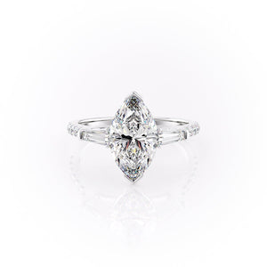 The Pave Parker Set With A 1 Carat Marquise Lab Diamond