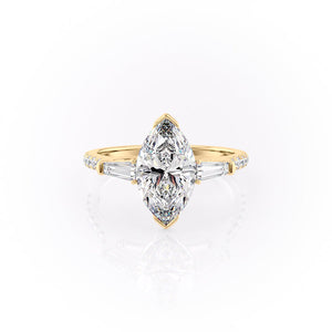 The Pave Parker Set With A 1.5 Carat Marquise Lab Diamond