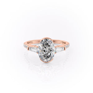 The Pave Parker Set With A 3.5 Carat Oval Moissanite