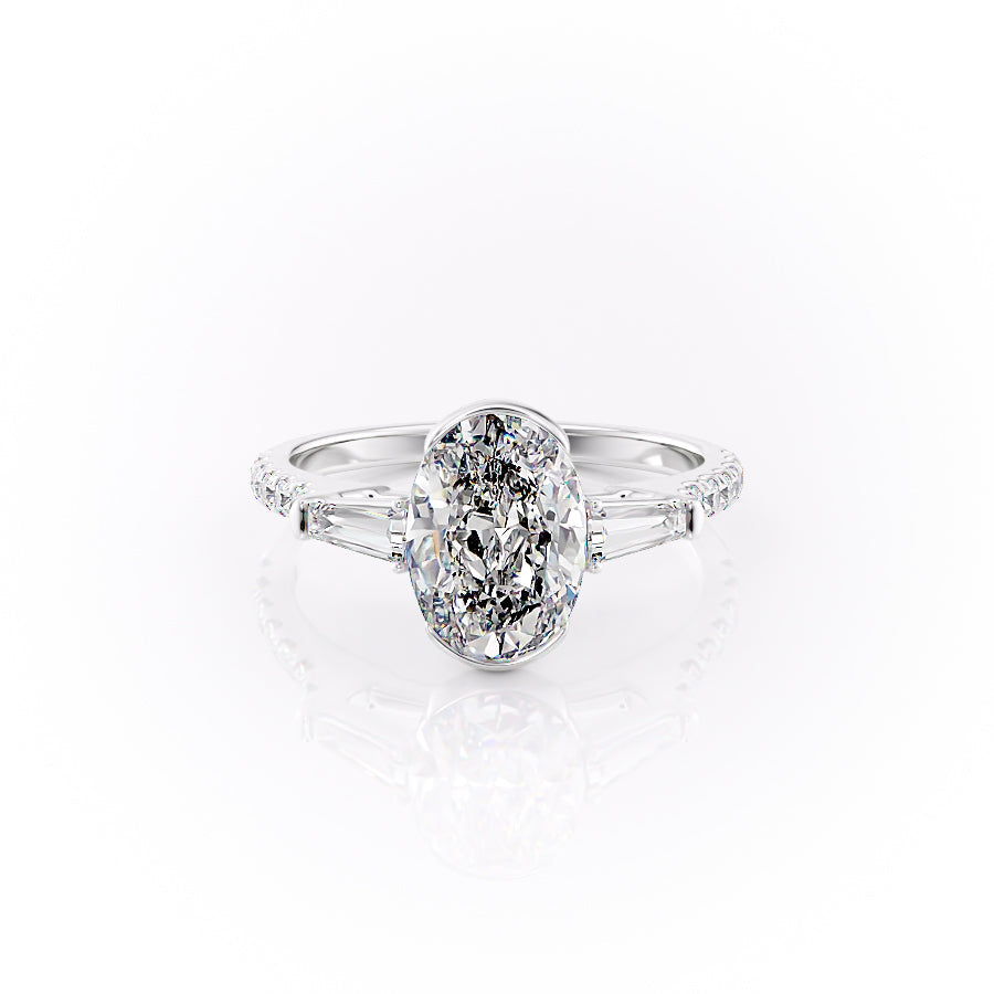The Pave Parker Set With A 3 Carat Oval Moissanite