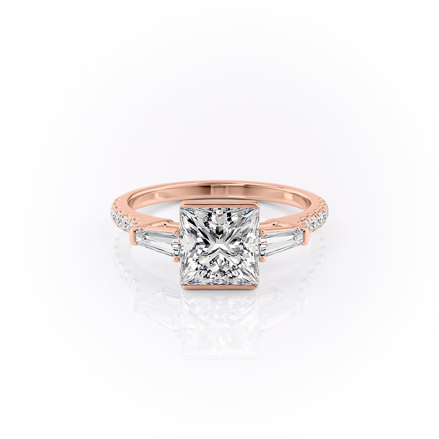 The Pave Parker Set With A 1 Carat Princess Lab Diamond