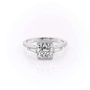 The Pave Parker Set With A 3.5 Carat Princess Moissanite