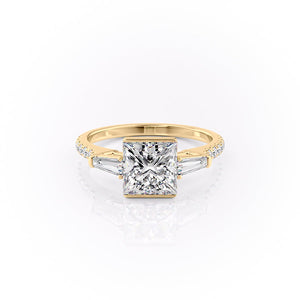 The Pave Parker Set With A 3 Carat Princess Moissanite