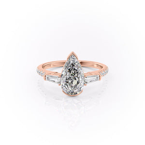 The Pave Parker Set With A 2 Carat Pear Moissanite
