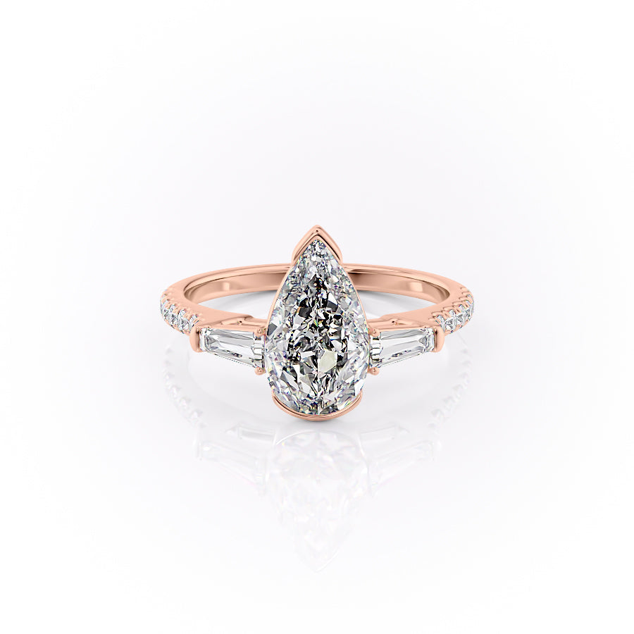 The Pave Parker Set With A 1 Carat Pear Moissanite