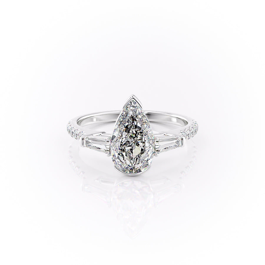 The Pave Parker Set With A 2 Carat Pear Moissanite