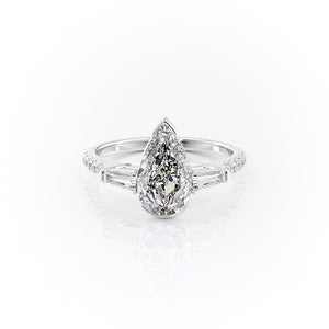 The Pave Parker Set With A 3 Carat Pear Moissanite