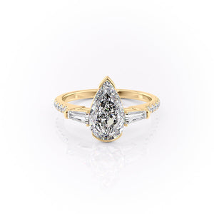 The Pave Parker Set With A 3.5 Carat Pear Moissanite