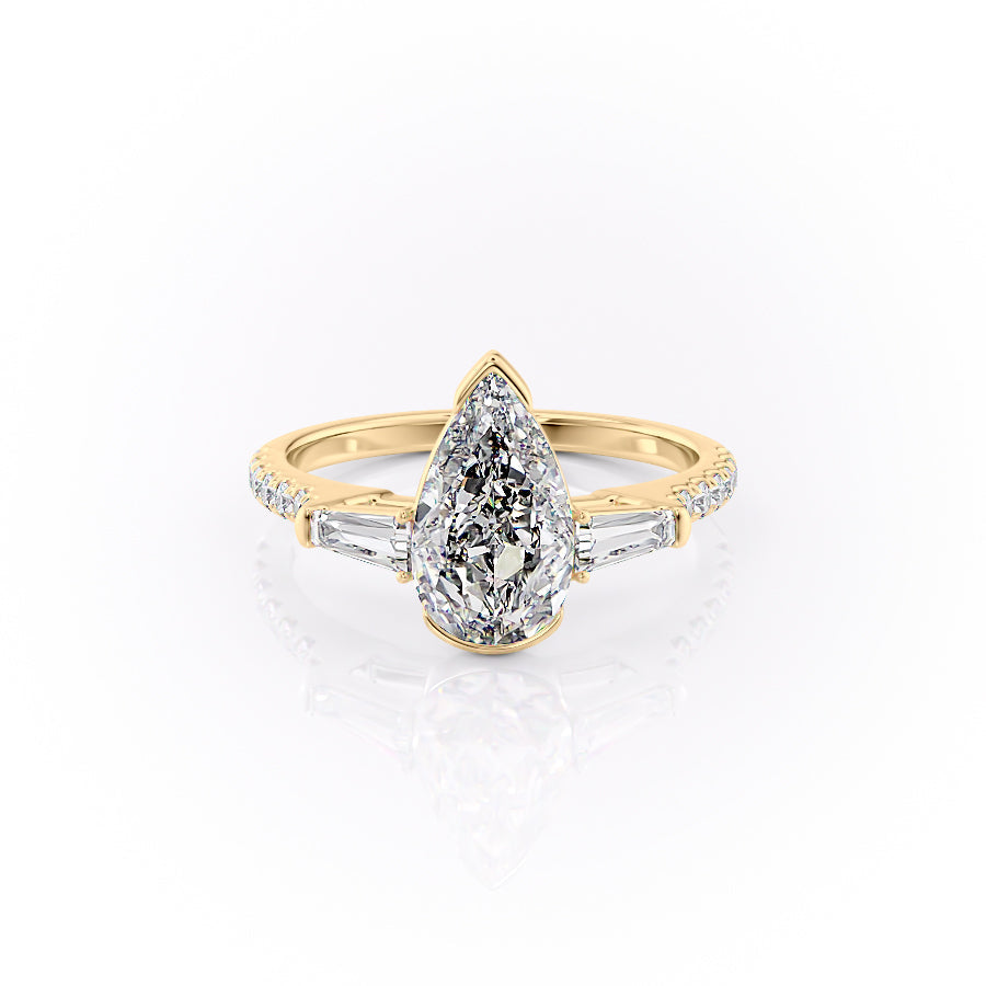 The Pave Parker Set With A 1 Carat Pear Lab Diamond