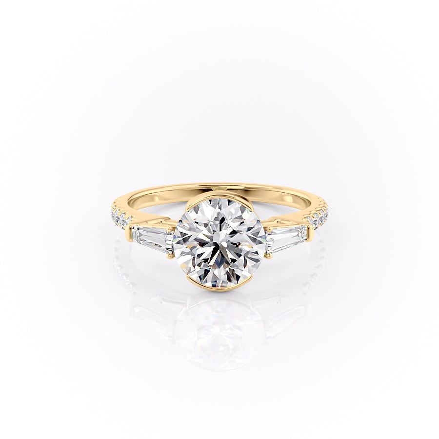 The Pave Parker Set With A 2.5 Carat Round Moissanite