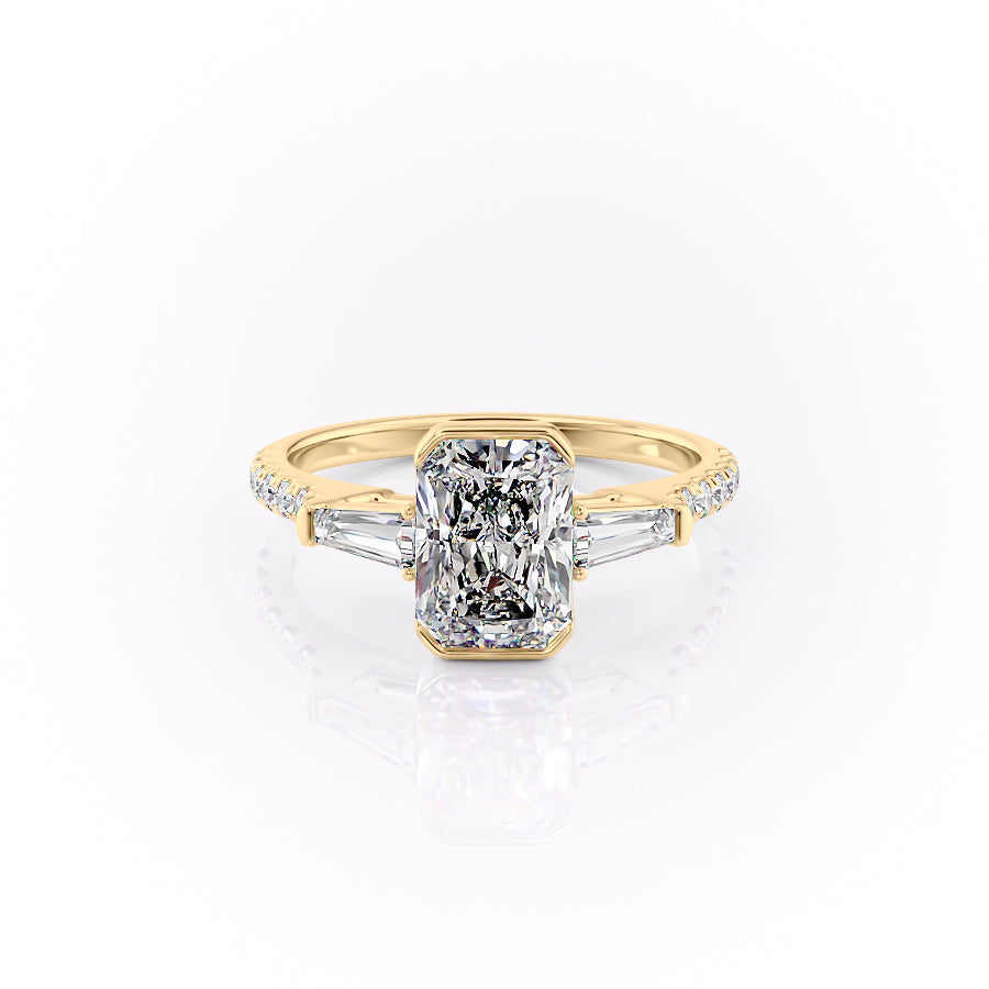 The Pave Parker Set With A 2.5 Carat Radiant Moissanite