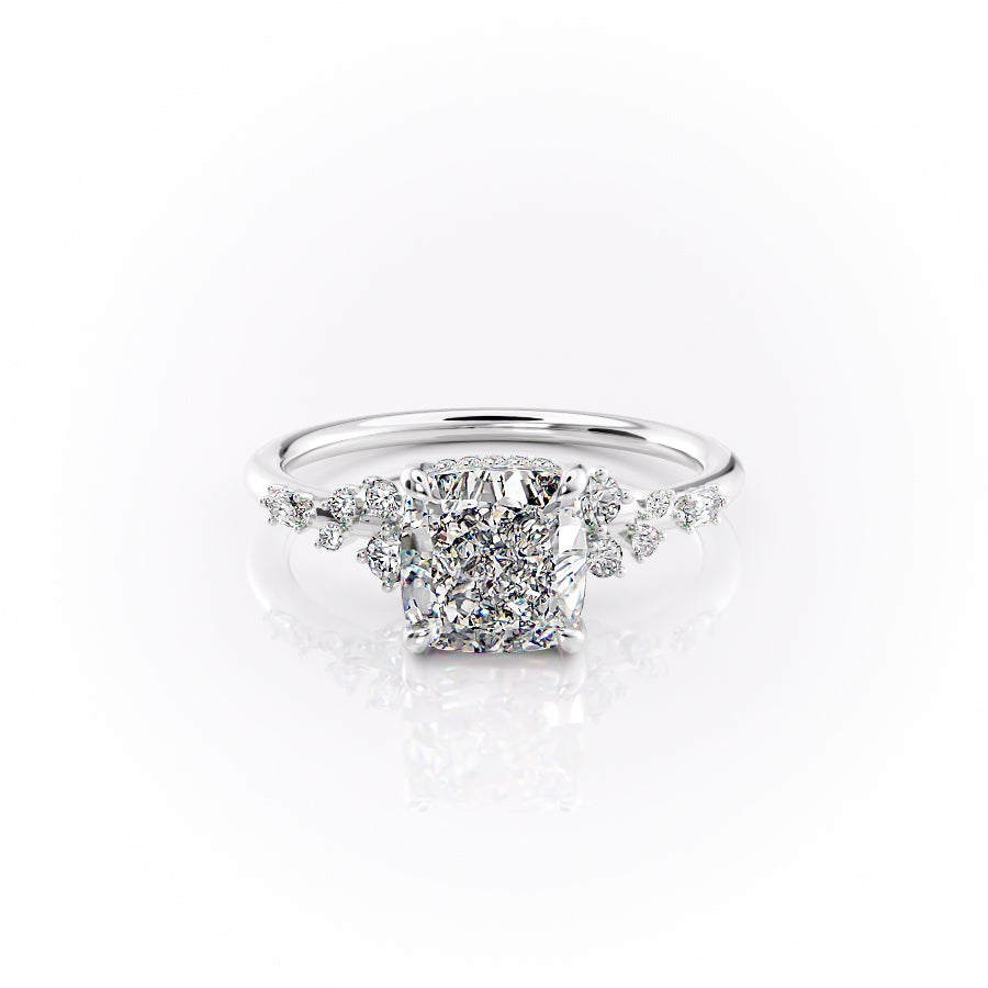 The Emma Set With A 2.5 Carat Cushion Lab Diamond