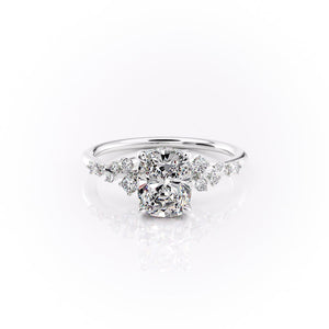 The Emma Set With A 2.5 Carat Elongated Cushion Lab Diamond