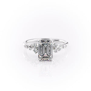 The Emma Set With A 2.5 Carat Emerald Lab Diamond