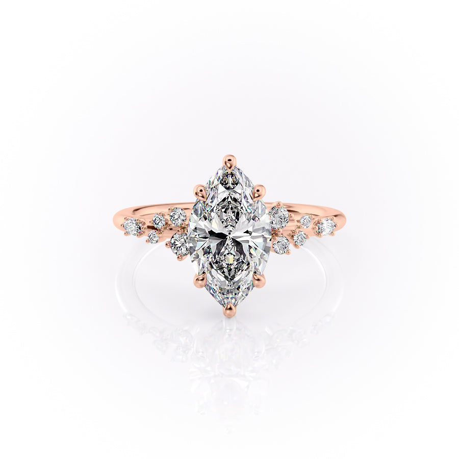 The Emma Set With A 3 Carat Marquise Lab Diamond
