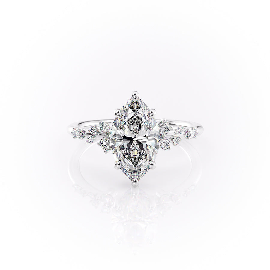 The Emma Set With A 2.5 Carat Marquise Lab Diamond