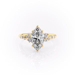 The Emma Set With A 1.5 Carat Marquise Lab Diamond
