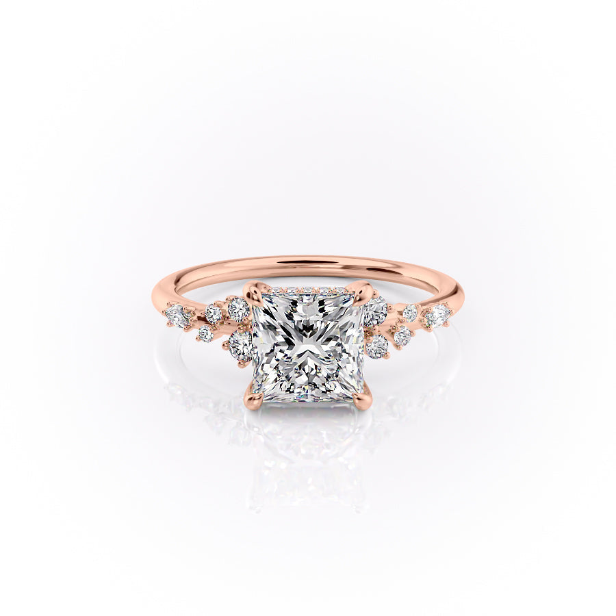 The Emma Set With A 1 Carat Princess Lab Diamond