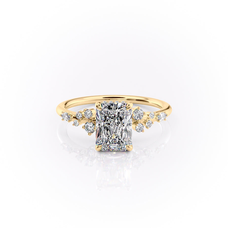 The Emma Set With A 2.5 Carat Radiant Lab Diamond
