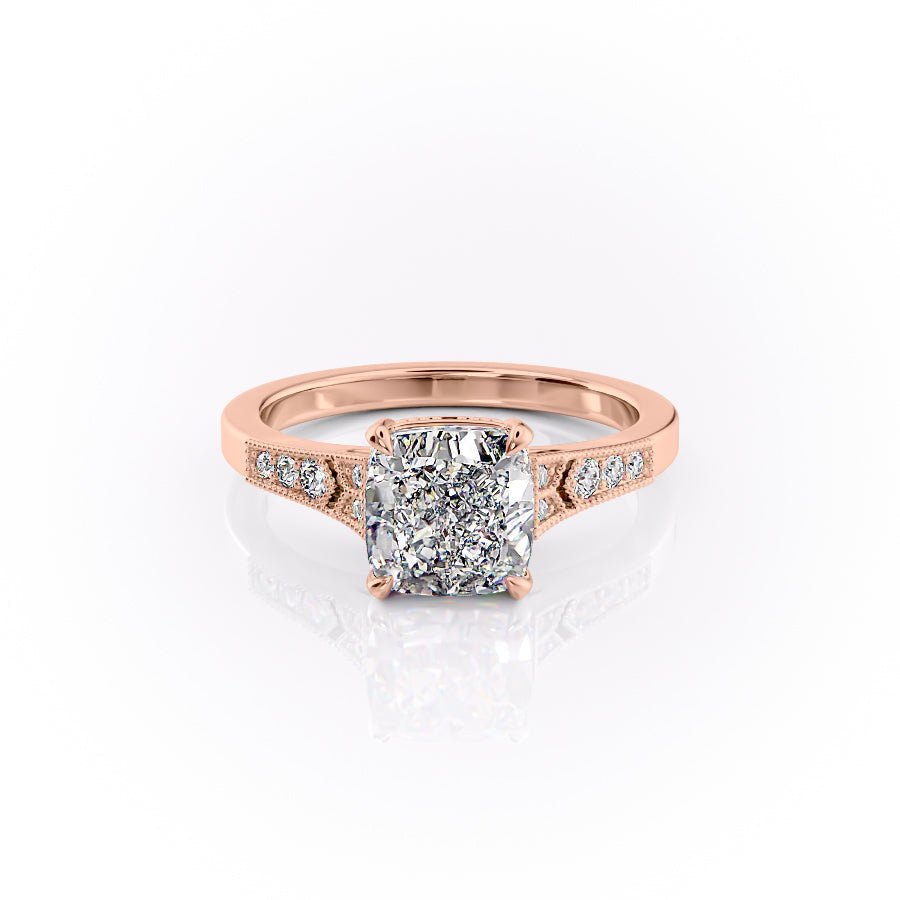 The Dianne Set With A 3 Carat Cushion Lab Diamond