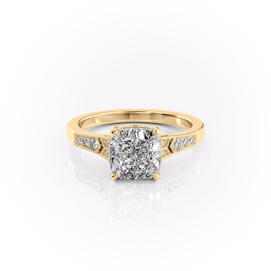 The Dianne Set With A 1 Carat Cushion Lab Diamond