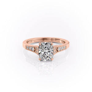 The Dianne Set With A 1 Carat Elongated Cushion Lab Diamond