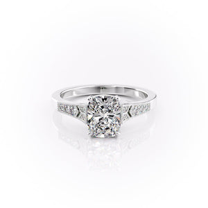 The Dianne Set With A 1 Carat Elongated Cushion Lab Diamond