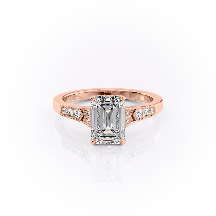 The Dianne Set With A 1.5 Carat Emerald Lab Diamond
