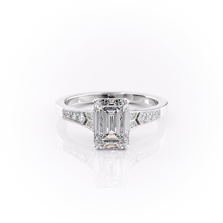 The Dianne Set With A 1 Carat Emerald Lab Diamond