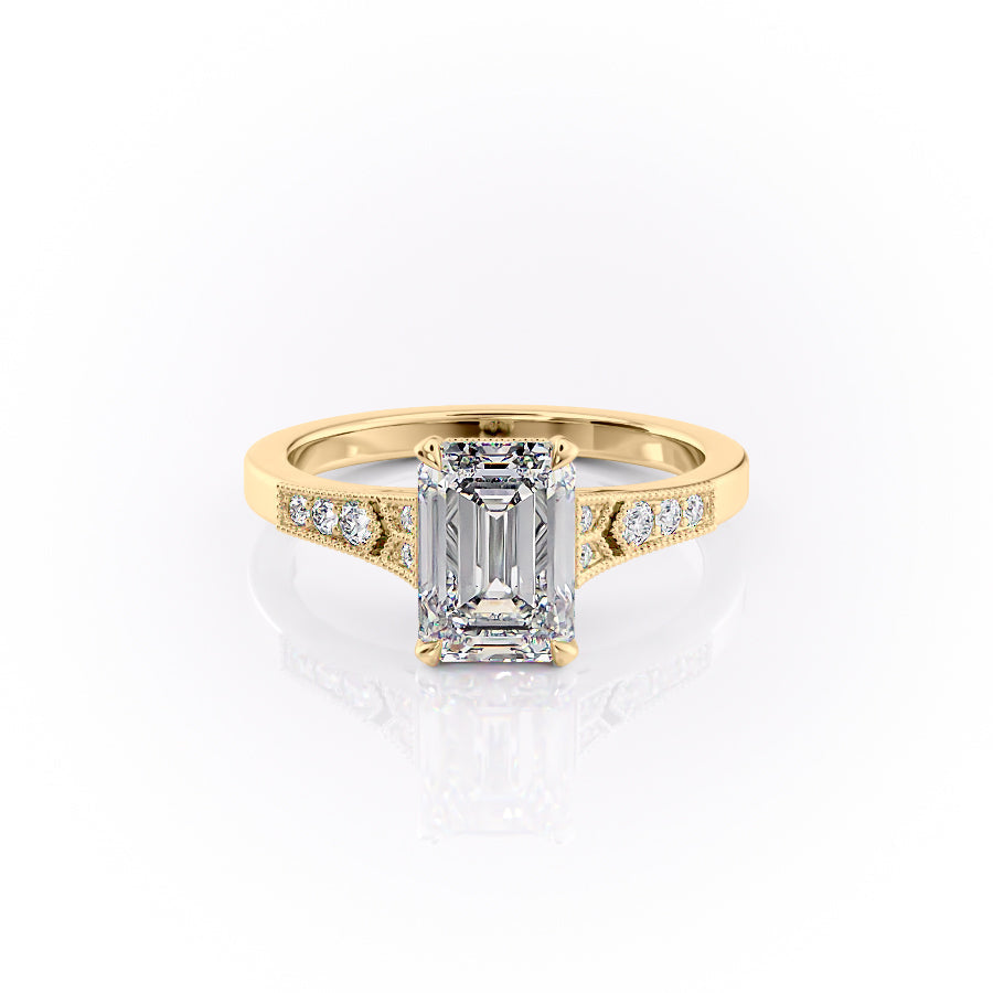 The Dianne Set With A 1.5 Carat Emerald Lab Diamond