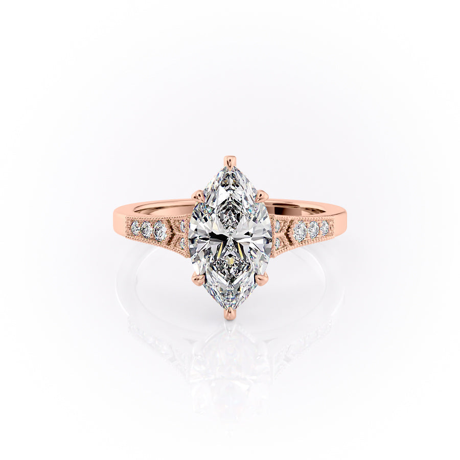 The Dianne Set With A 1.5 Carat Marquise Lab Diamond
