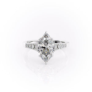 The Dianne Set With A 1 Carat Marquise Lab Diamond