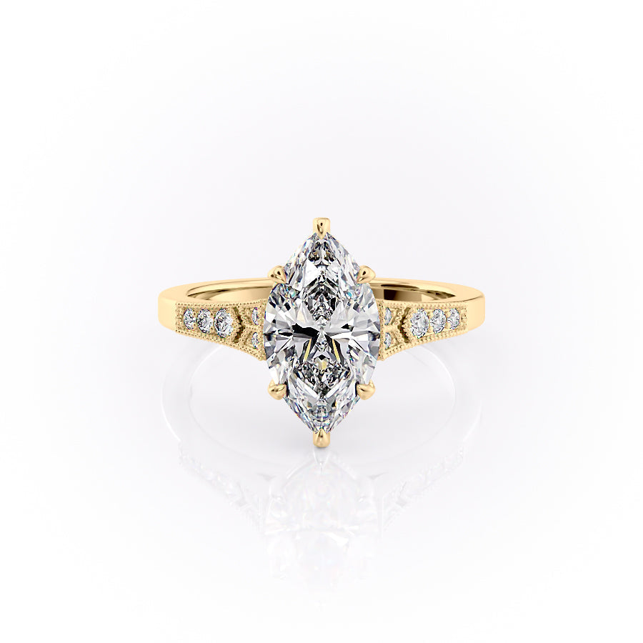 The Dianne Set With A 2 Carat Marquise Lab Diamond