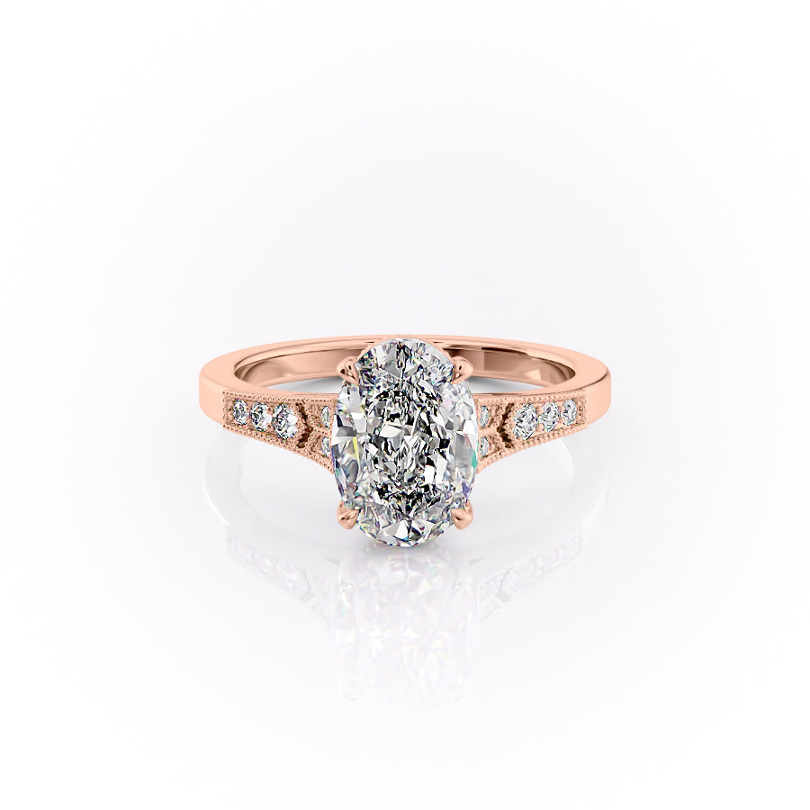 The Dianne Set With A 1 Carat Oval Lab Diamond