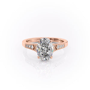 The Dianne Set With A 1.5 Carat Oval Lab Diamond