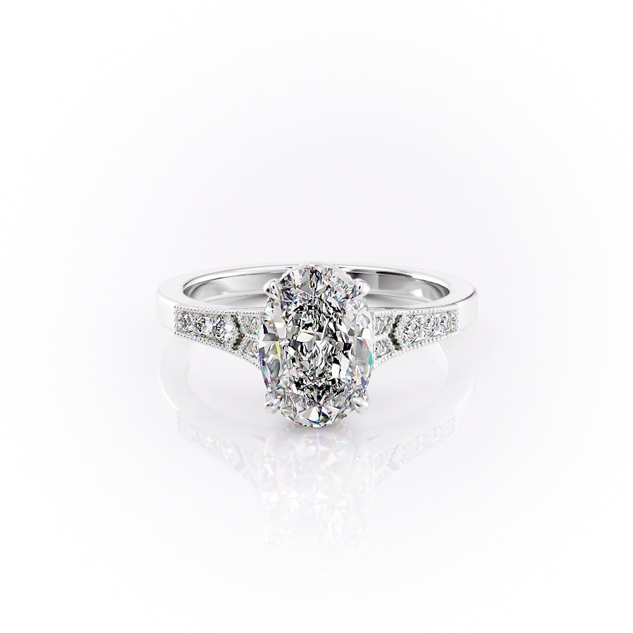The Dianne Set With A 3 Carat Oval Lab Diamond