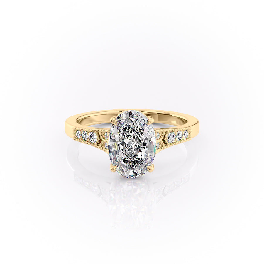 The Dianne Set With A 2.5 Carat Oval Lab Diamond