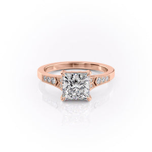 The Dianne Set With A 2.5 Carat Princess Lab Diamond