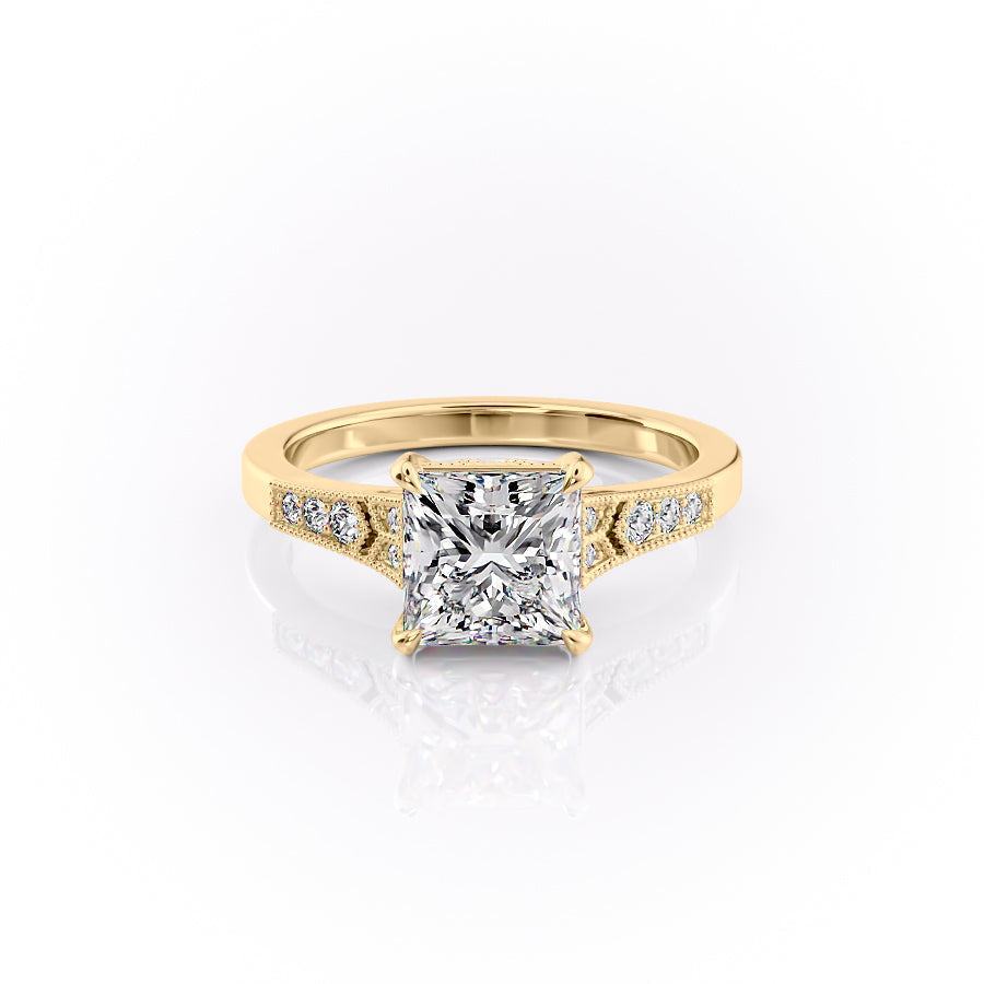 The Dianne Set With A 1.5 Carat Princess Lab Diamond