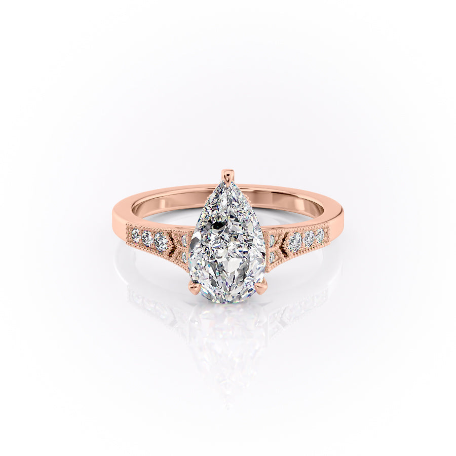 The Dianne Set With A 3 Carat Pear Lab Diamond