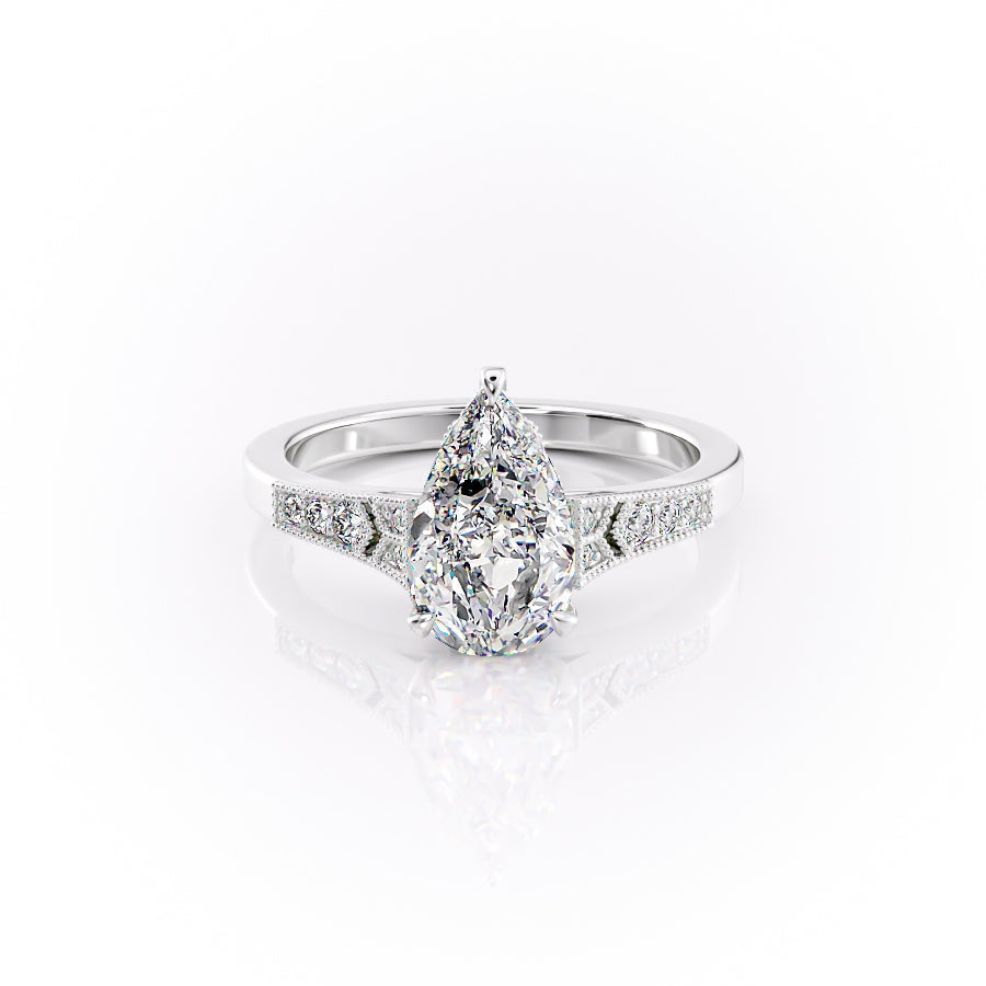 The Dianne Set With A 1 Carat Pear Lab Diamond