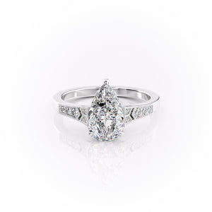 The Dianne Set With A 1 Carat Pear Lab Diamond