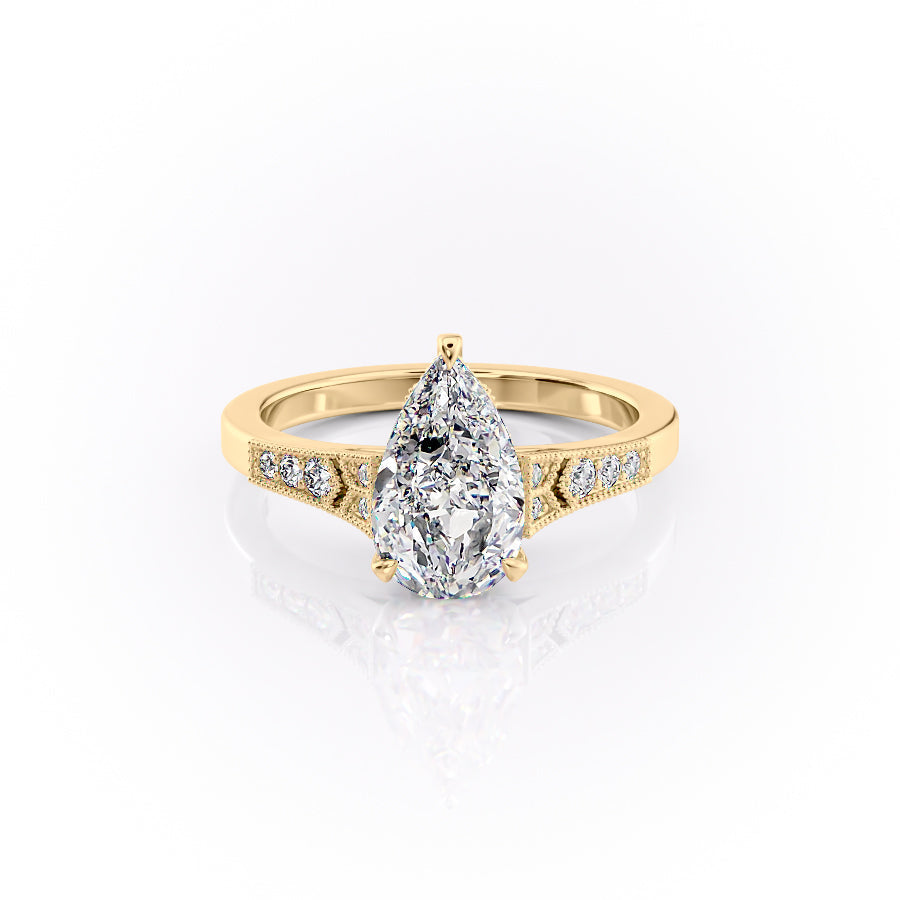 The Dianne Set With A 2 Carat Pear Lab Diamond
