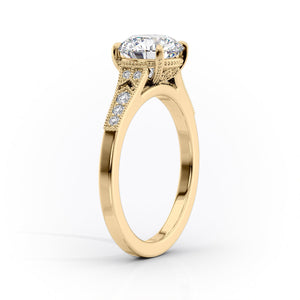 The Dianne Set With A 3 Carat Round Lab Diamond